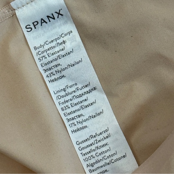 Spanx Thinstincts Open Bust Mid-Thigh Bodysuit Soft Nude XL - Picture 11 of 12